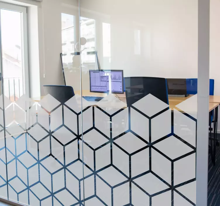 Adesivo per vetri con cubi geometrici - TenStickers