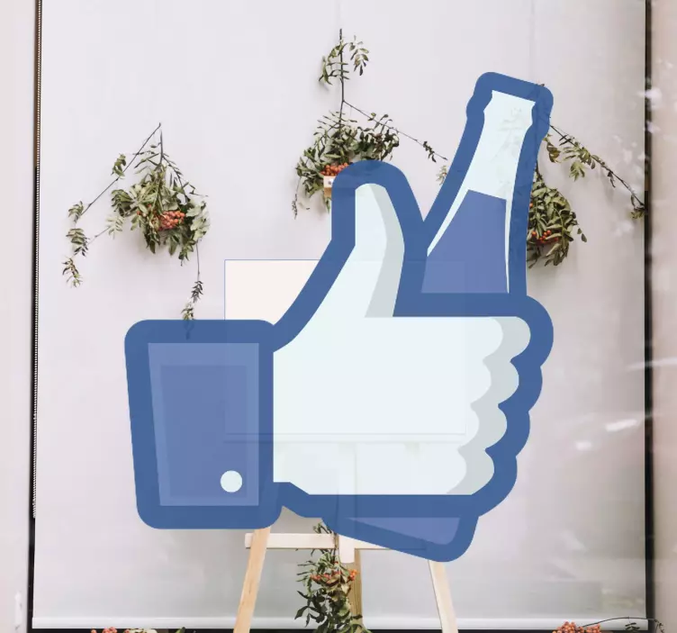 pellicola adesiva per vetri Facebook like con la bottiglia - TenStickers