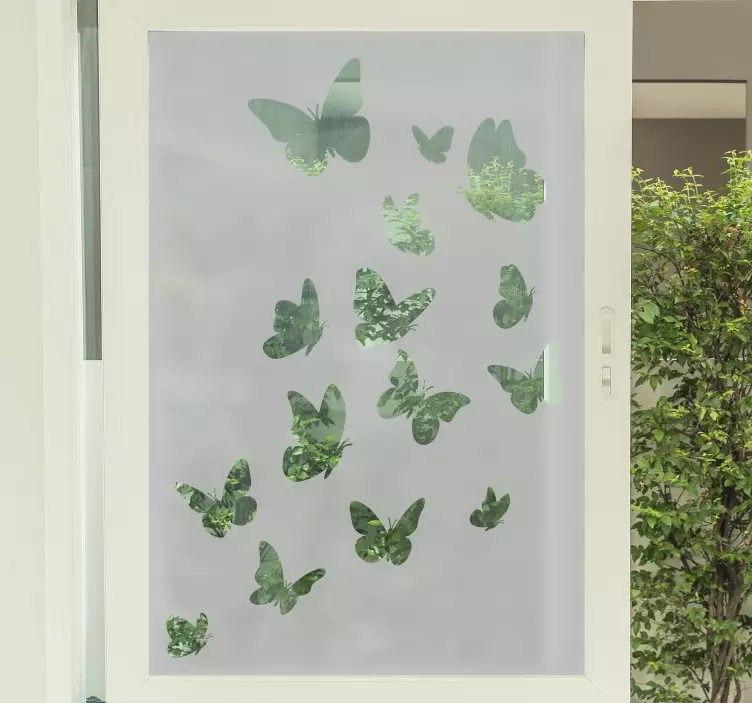 Adesivo per vetri farfalle svolazzanti - TenStickers