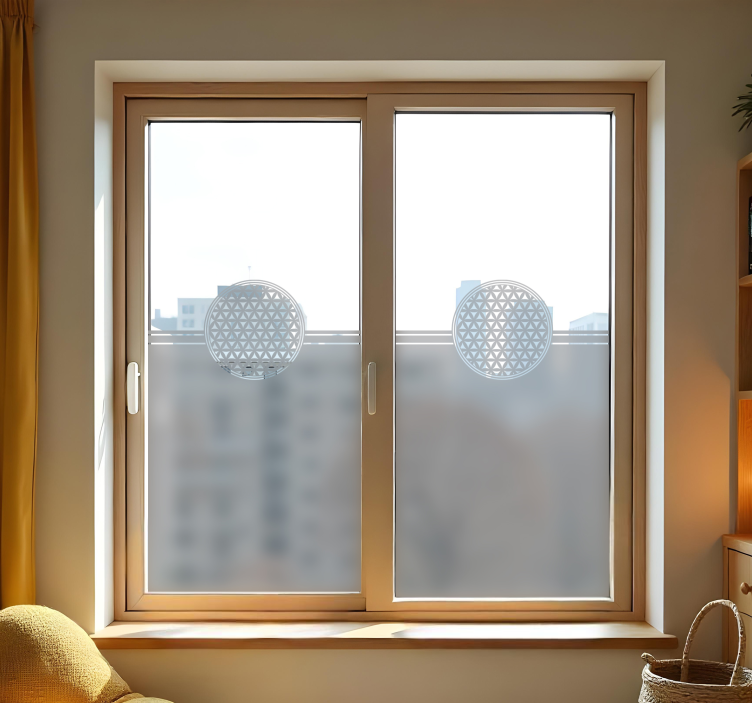 Pellicola per vetro mandala fiore della vita - TenStickers