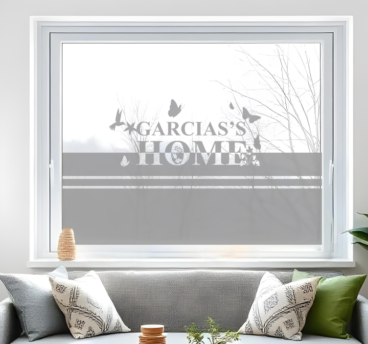 Pellicola per vetro testo con piante - TenStickers