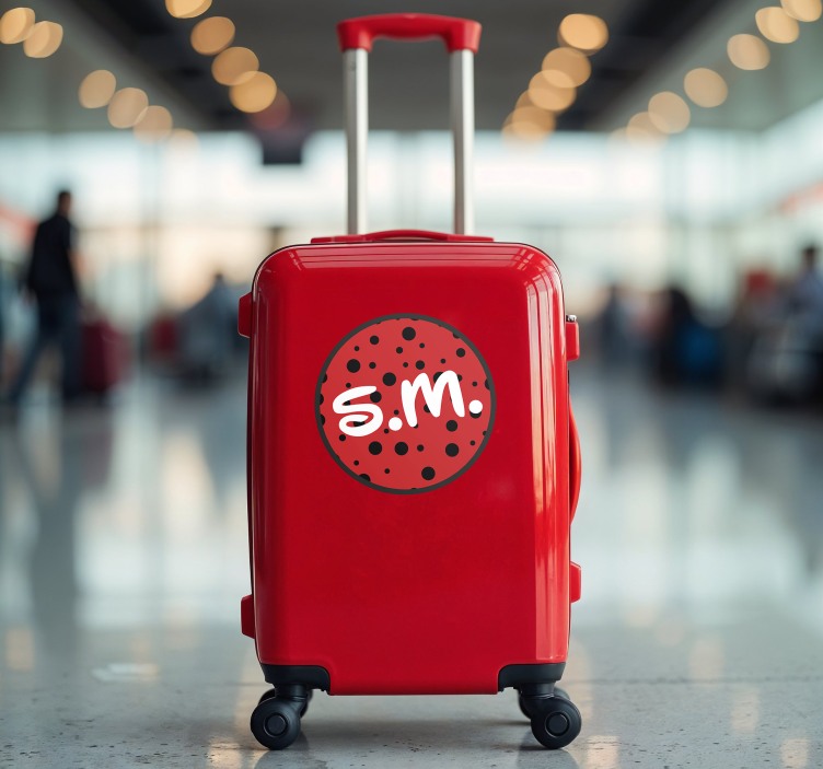 Adesivo personalizzabile iniziali della valigia per bambini - TenStickers