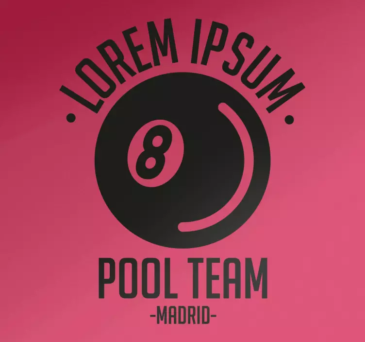Adesivo personalizzabile squadra di biliardo - TenStickers