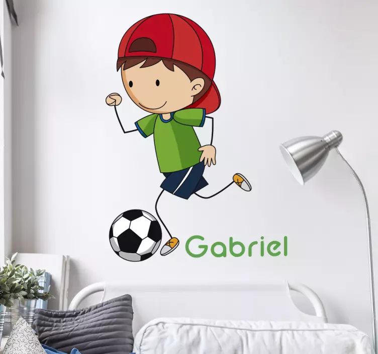 Adesivo personalizzato bambino con pallone - TenStickers