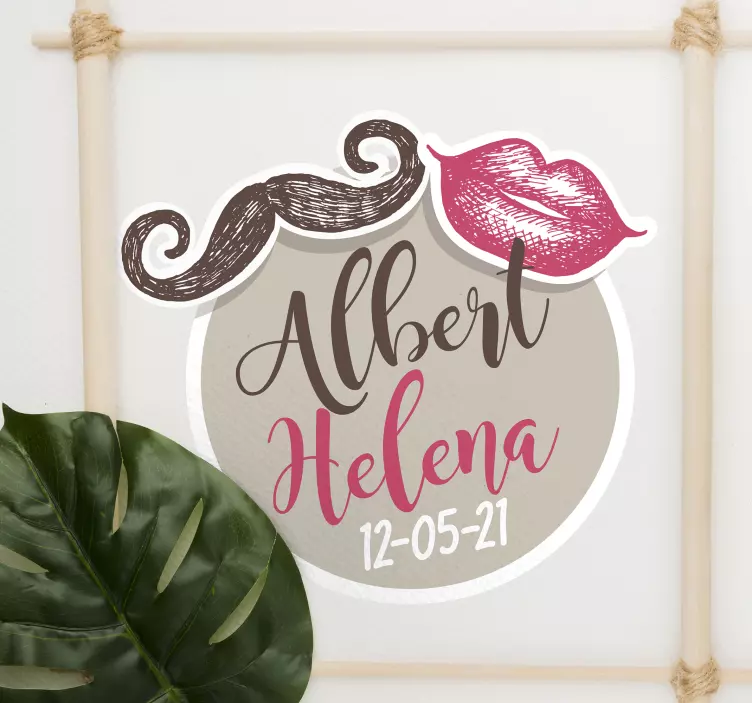 Adesivo personalizzato etichetta per matrimonio - TenStickers