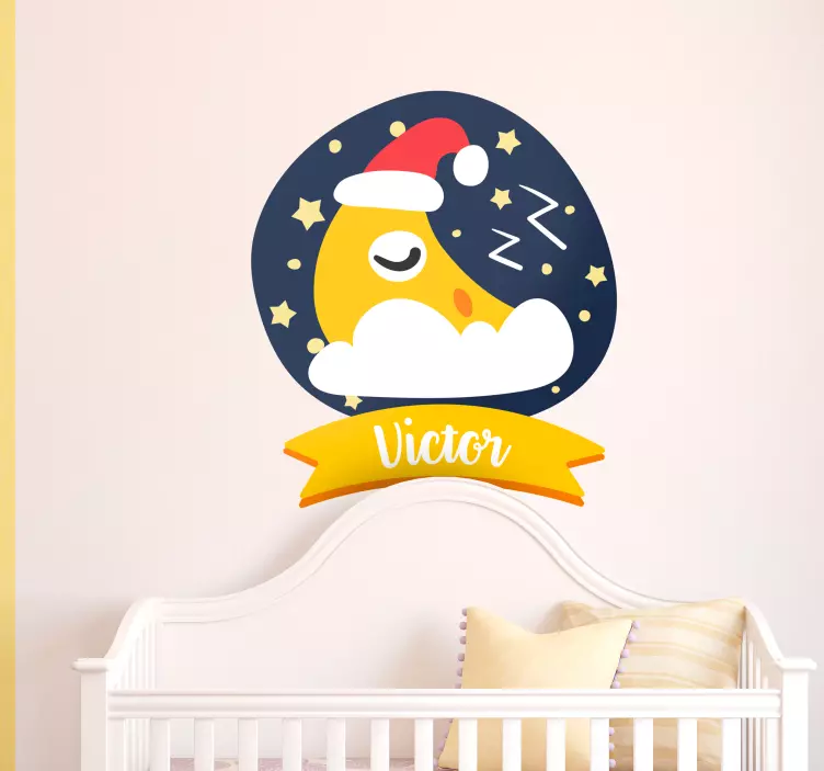 Adesivo personalizzato luna addormentata - TenStickers