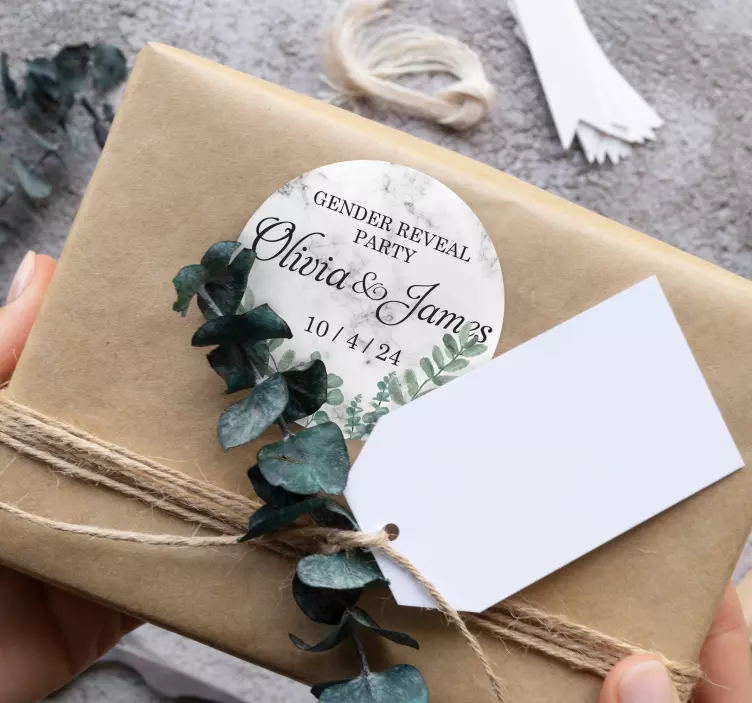Adesivo personalizzato marmo festa rivelazione genere - TenStickers