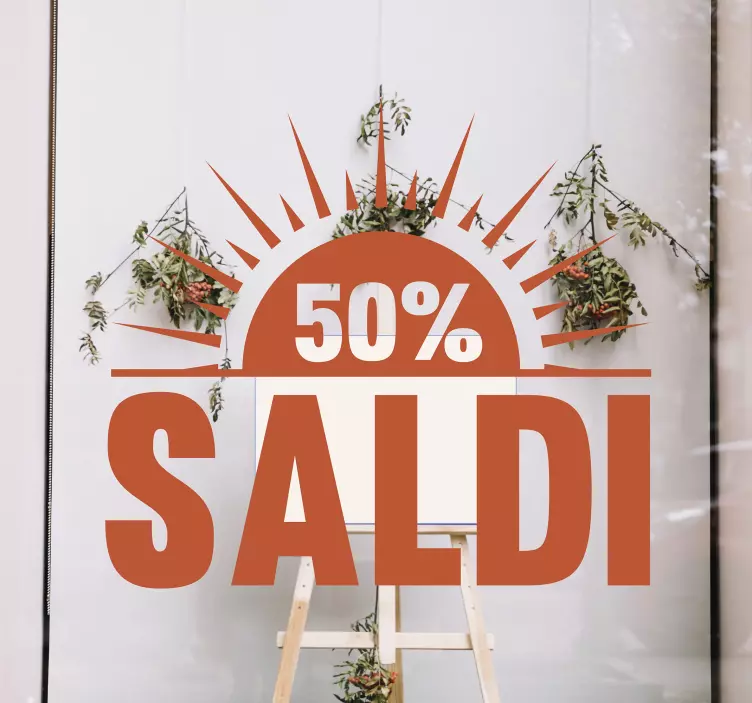 Vetrofanie saldi estivi percentuale personalizzata - TenStickers