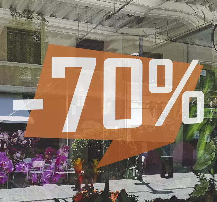 Vetrofanie saldi sconto con numero personalizzato - TenStickers