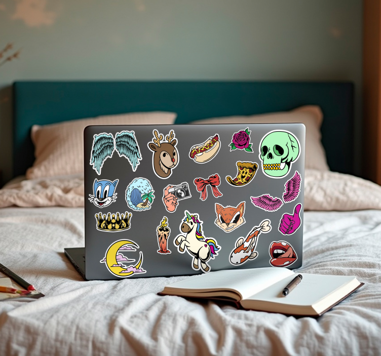 Adesivo per laptop set di disegni casuali - TenStickers
