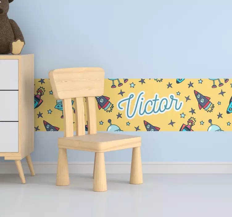 Adesivo personalizzato spazio con nome - TenStickers