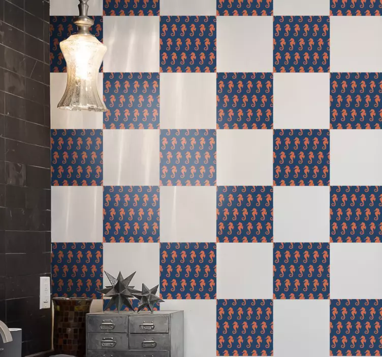 Adesivo pesce design a motivo cavalluccio marino - TenStickers