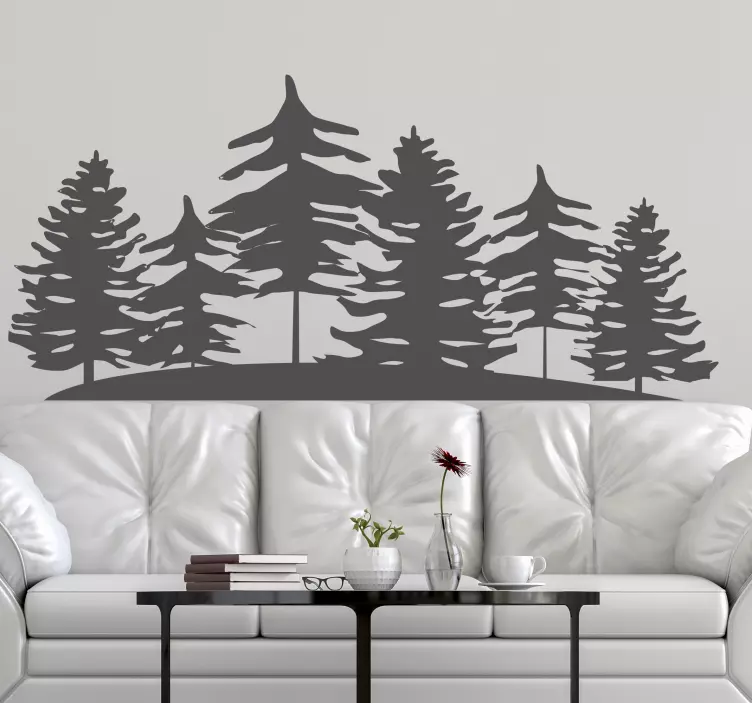 Adesivo pianta design silhouette albero - TenStickers