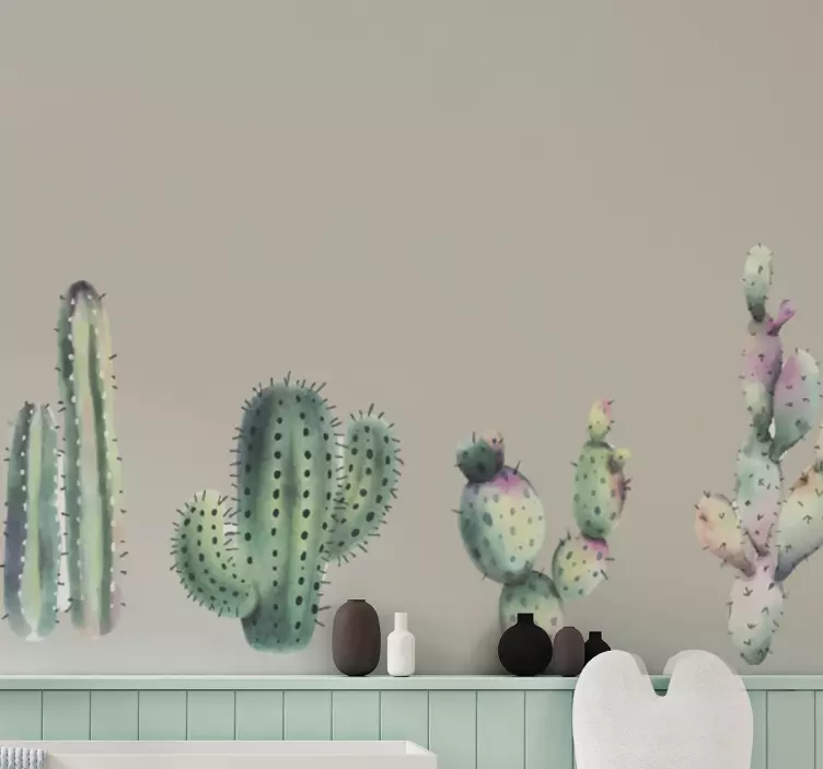 Adesivo pianta esposizione collezione cactus - TenStickers