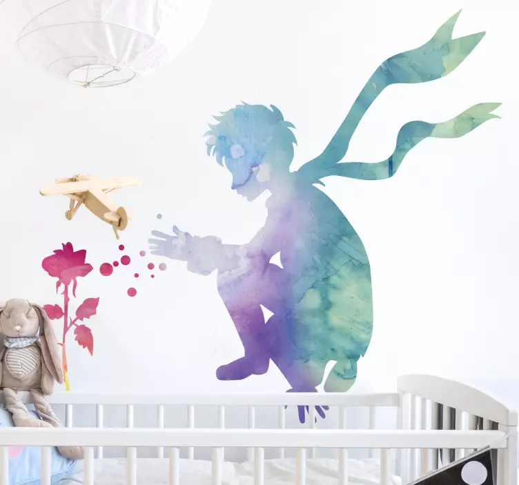 Adesivo Piccolo Principe e fiore - TenStickers