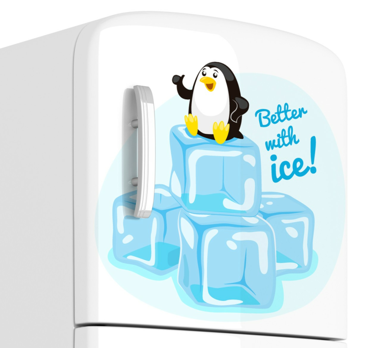 Adesivo pinguino "better with ice" - TenStickers