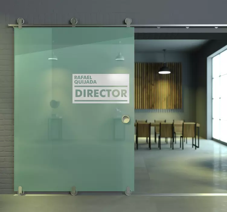 Adesivo porta d'ufficio nome e ruolo - TenStickers