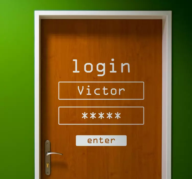 Adesivo porta login personalizzato - TenStickers