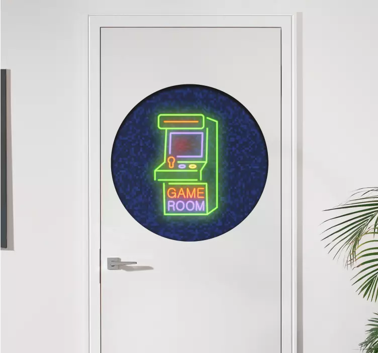 Adesivo per porta Sala giochi al neon - TenStickers