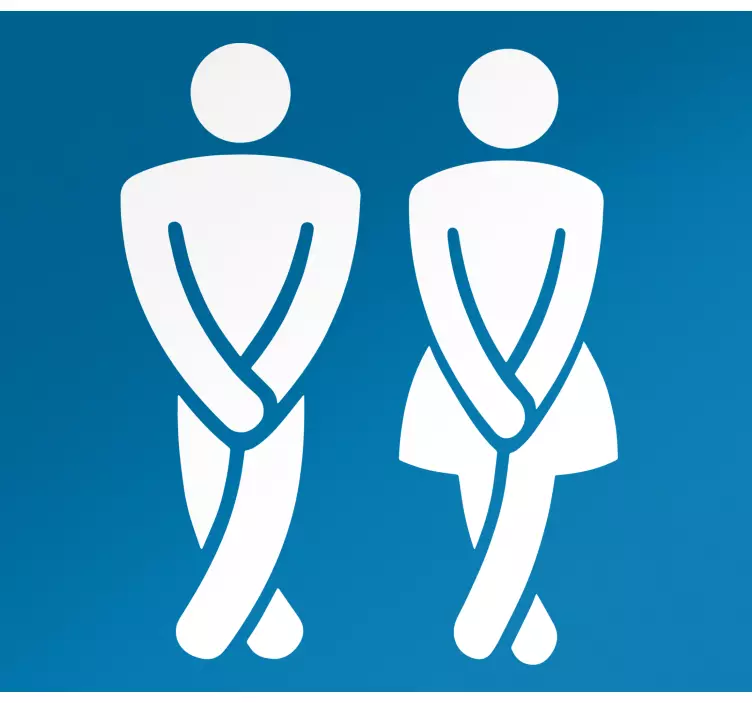 Adesivo per porta Segno wc a gambe incrociate - TenStickers