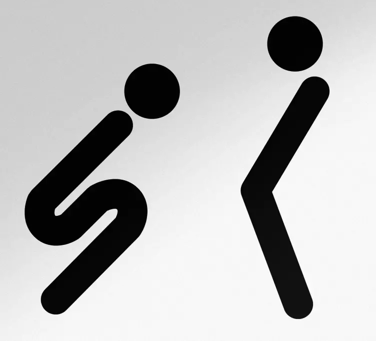 Adesivo per porta Set di icone bagno wc - TenStickers