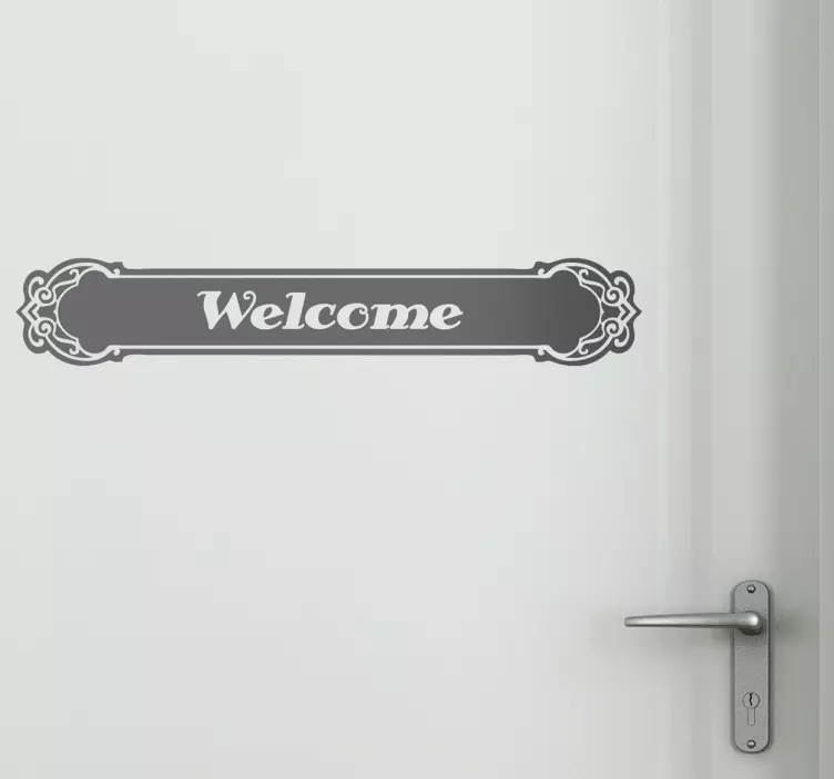 Adesivo porta welcome stile classico - TenStickers