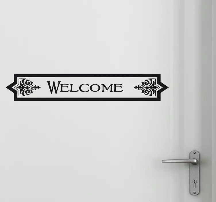 Adesivo porta welcome stile decò - TenStickers