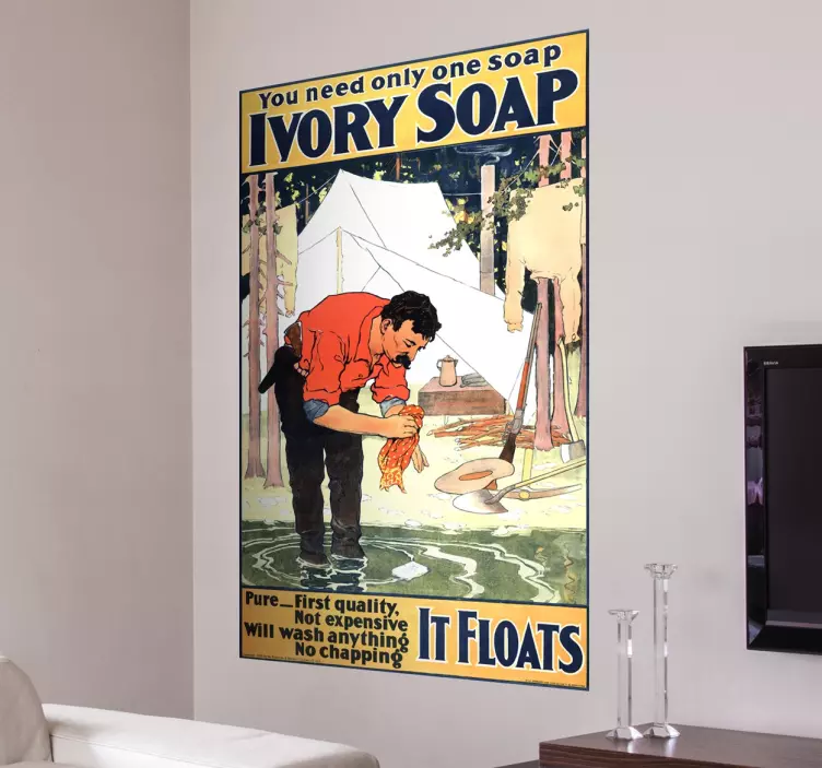 Adesivo poster vintage Ivory Soap - TenStickers
