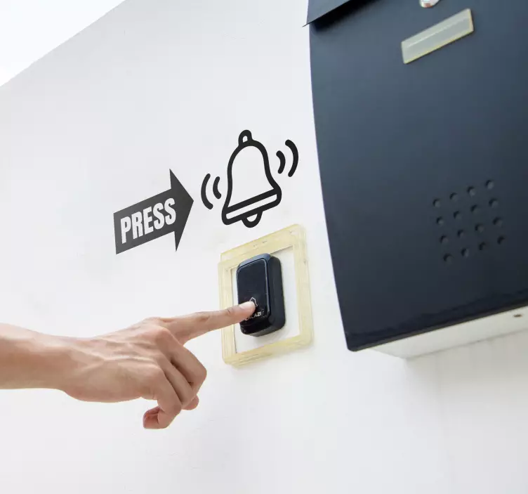 Adesivo "premi il campanello" e campanello - TenStickers