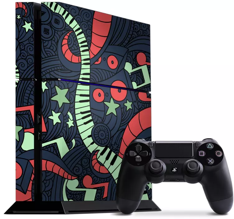 Adesivo ps4 arte ispirata alla musica - TenStickers