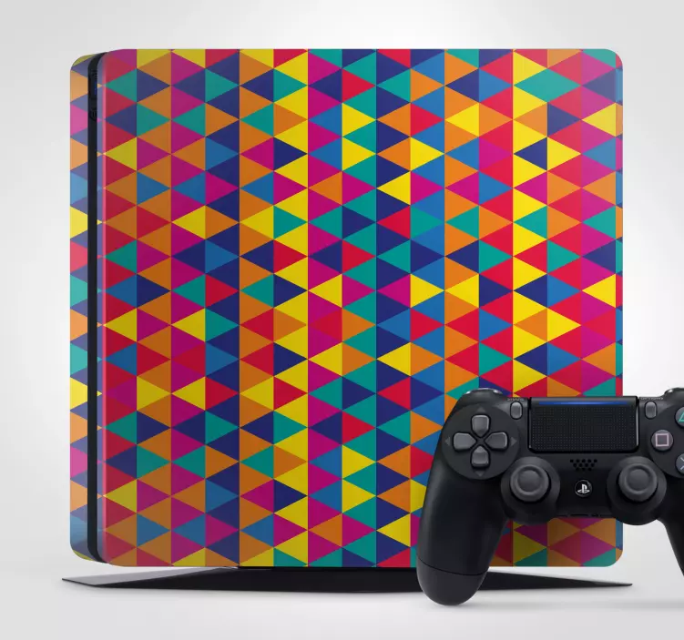 Adesivo Ps4 motivo triangolare colorato - TenStickers