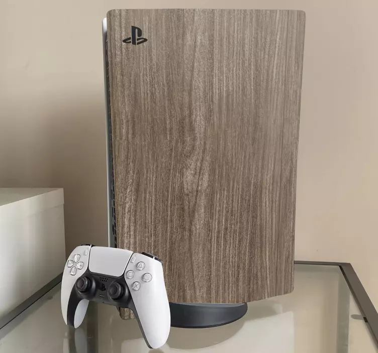 Adesivo ps5 cover in texture legno - TenStickers