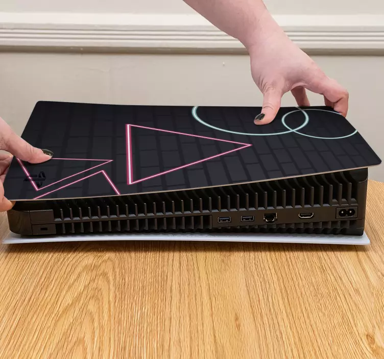 Adesivo ps5 forme geometriche su superficie - TenStickers