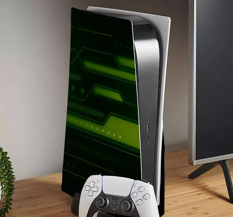 Adesivo ps5 motivi tecnologici verdi - TenStickers