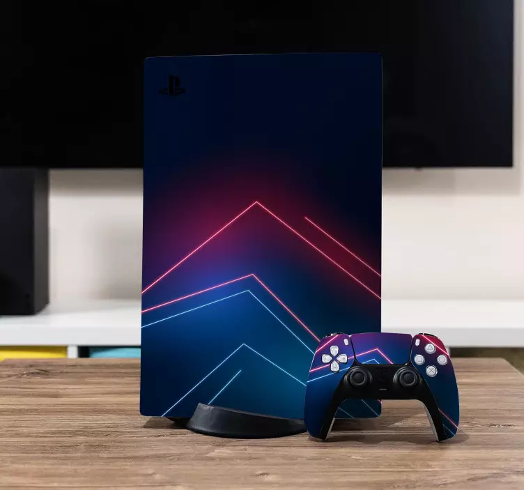 Adesivo ps5 motivo geometrico neon - TenStickers