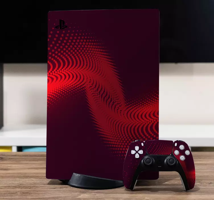 Adesivo ps5 onde di rosso - TenStickers