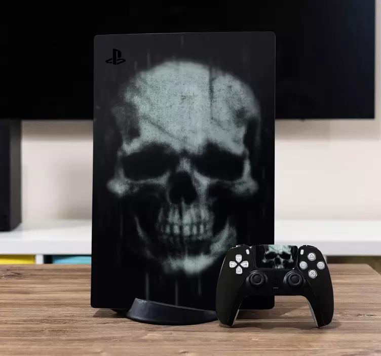 Adesivo PS5 teschio grunge - TenStickers
