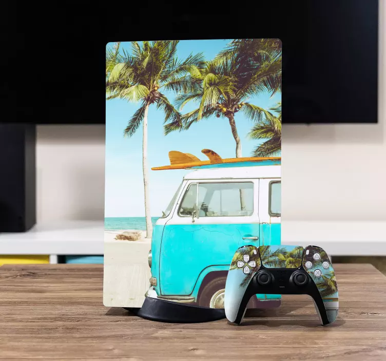 Adesivo ps5 van da surf tropicale - TenStickers