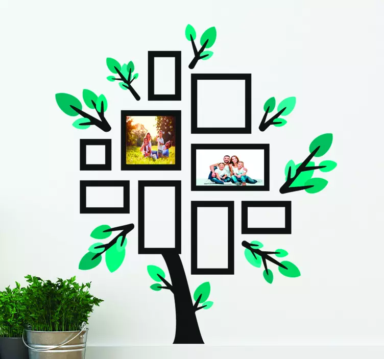 Adesivo murale albero foto di famiglia - TenStickers