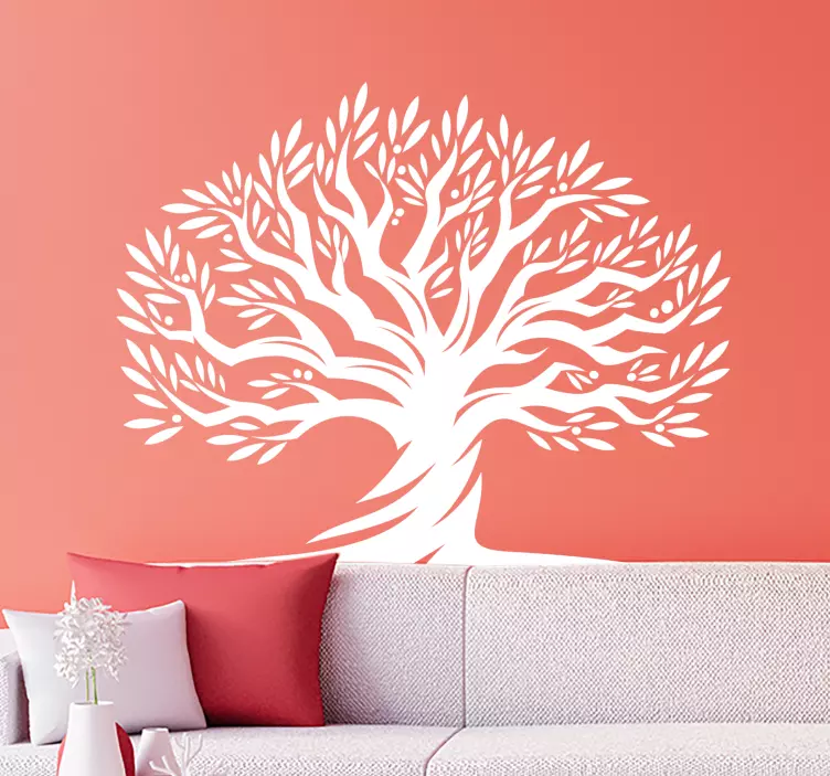 Adesivo murale albero silhouette elegante - TenStickers