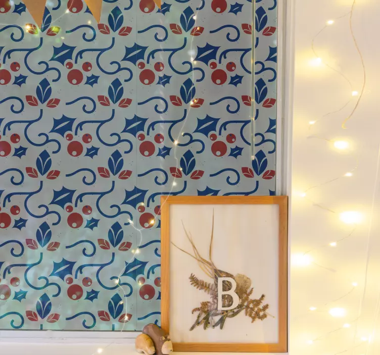 Adesivo natura sfondo blu floreale - TenStickers