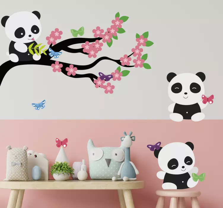 Adesivo raduno della famiglia panda - TenStickers
