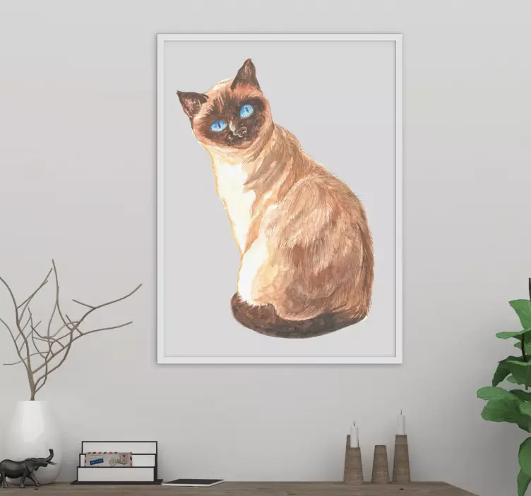 Adesivo ritratto di gatto siamese - TenStickers