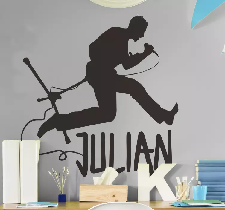 Adesivo Rock con cantante rocker e nome - TenStickers