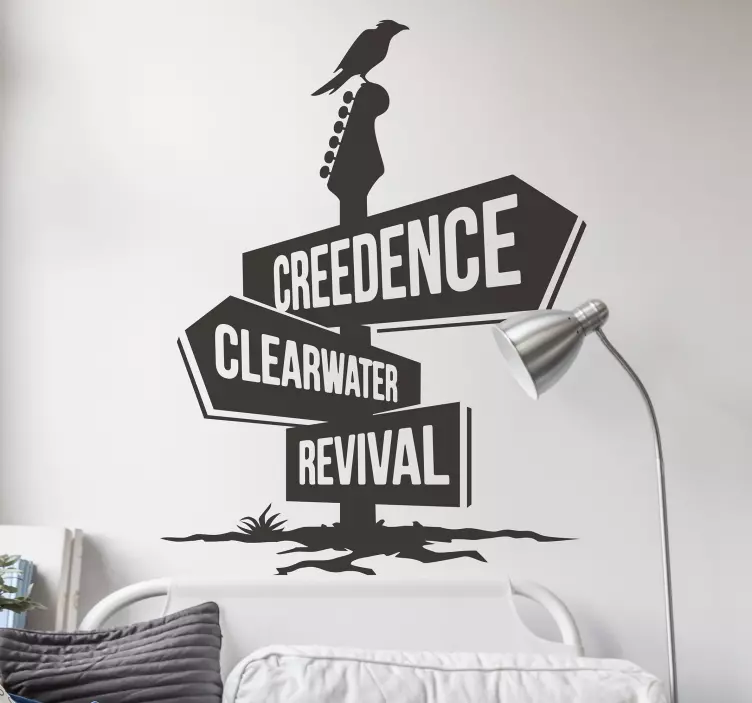 Adesivo Rock band con manico di chitarra - TenStickers