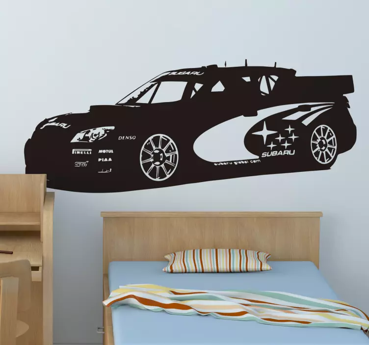 Adesivo sagoma macchina rally Subaru - TenStickers