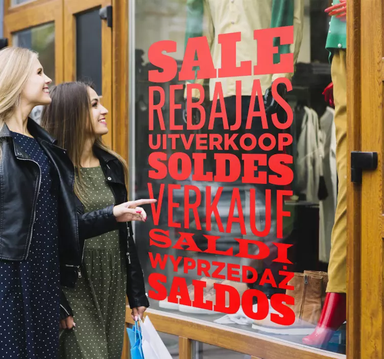Adesivo saldi in varie lingue - TenStickers