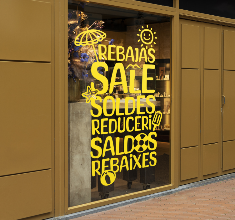 Adesivo saldi lingue estive - TenStickers