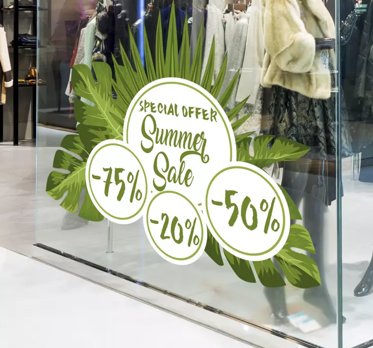 Adesivo saldi offerte estive tropicali - TenStickers