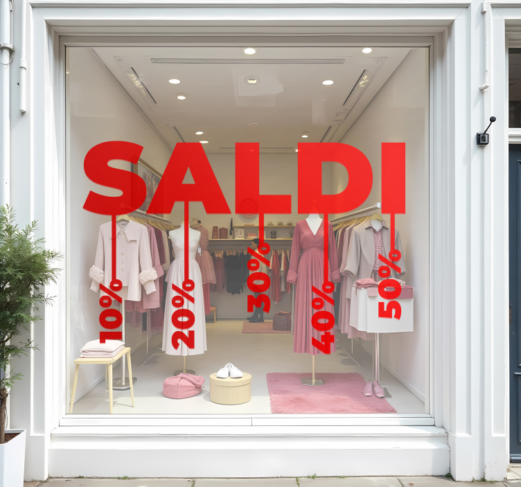 Vetrofania saldi sconti sospesi - TenStickers